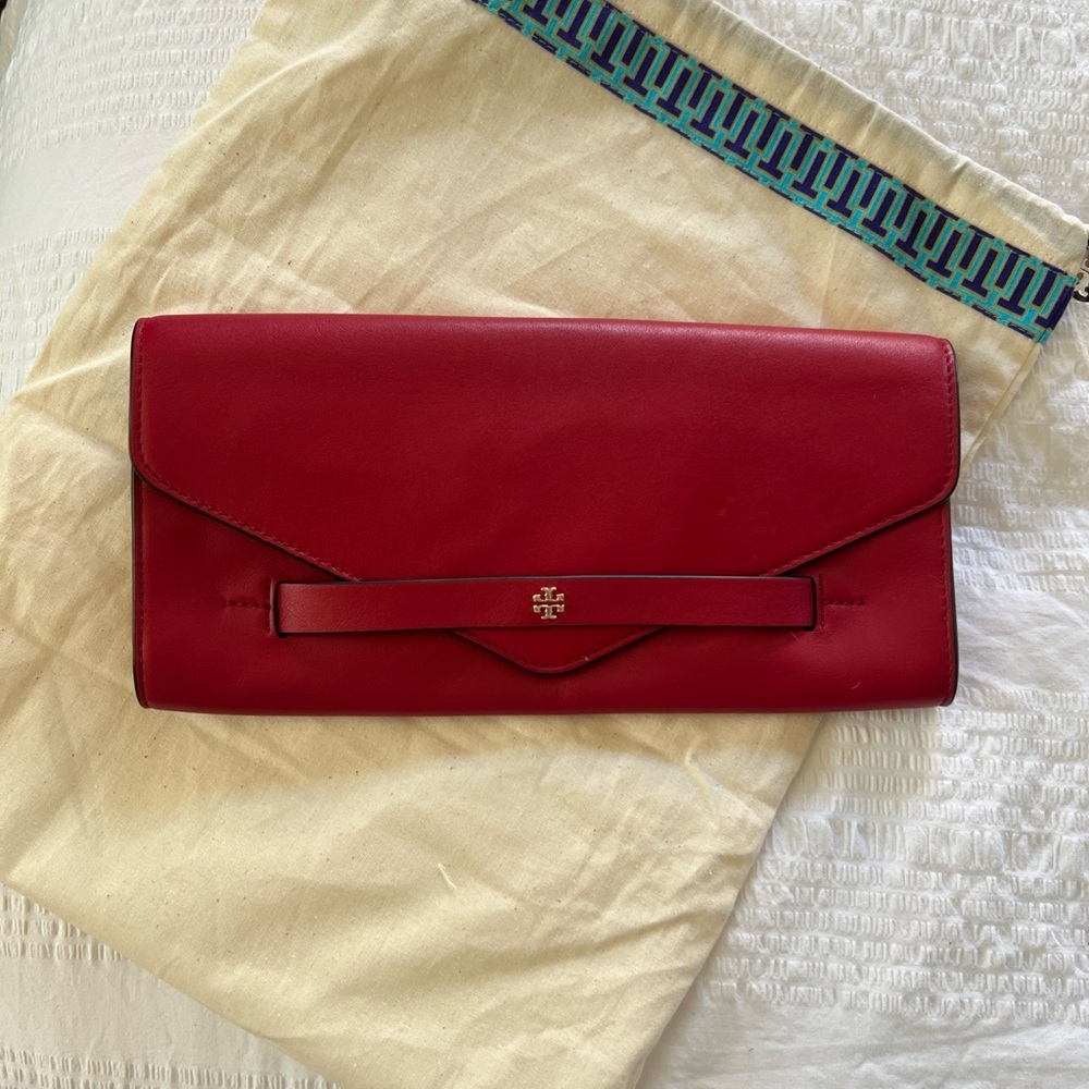 Tory Burch Red Leather Clutch